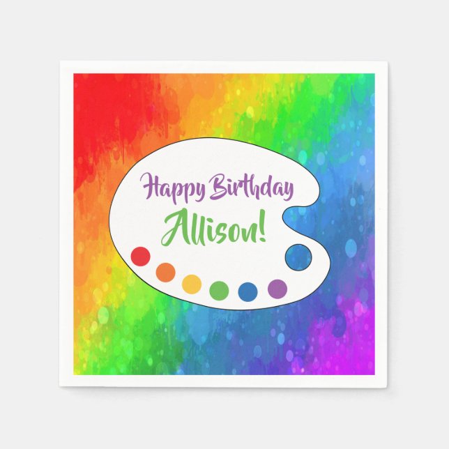 Serviette En Papier Art Party | Personnalisation de la partie de peint (Devant)