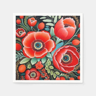 Serviette En Papier Art traditionnel ukrainien de Petrikivka