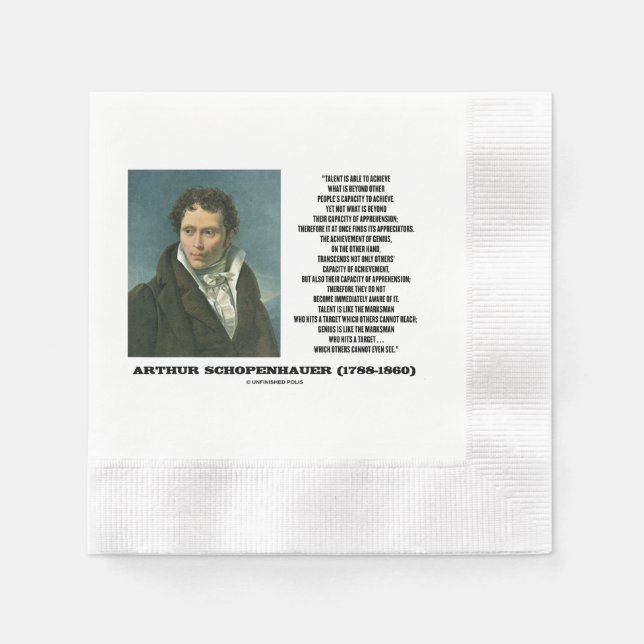 Serviette En Papier Arthur Schopenhauer Talent contre Genius Citation (Devant)