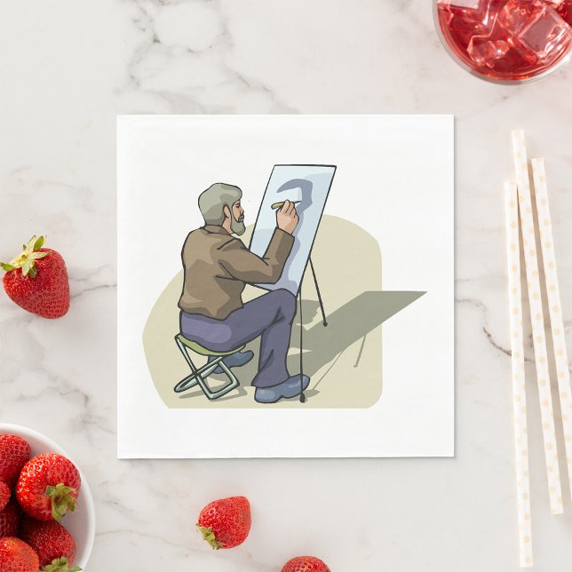 Serviette En Papier Artiste Au Travail (Créateur téléchargé)