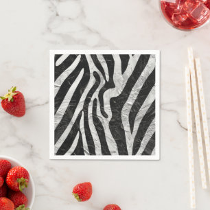 Serviette En Papier Artistique Zebra Stripes Poster de animal élégant