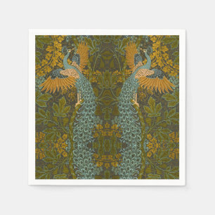 Serviette En Papier Arts and Crafts Walter Crane Motif Paon