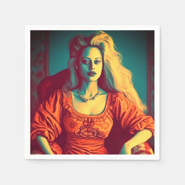 Serviette En Papier Artsy Lady (Devant)