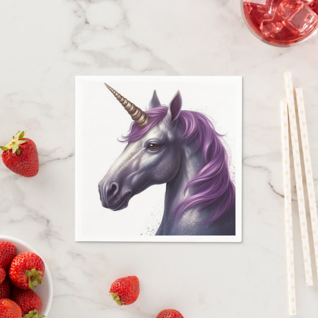 Serviette En Papier Artsy Unicorn (En situation)