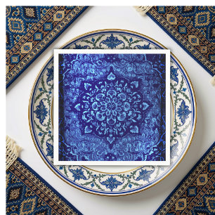 Serviette En Papier aspect de tapis persan dans un champ teinté de ble