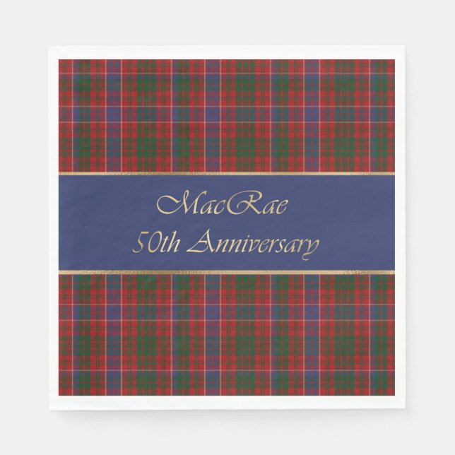 Serviette En Papier Assiette en papier à carreaux tartan personnalisée (Devant)