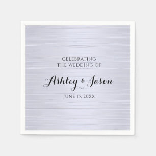 Serviette En Papier Assiette en papier métallisé bleu pour mariage