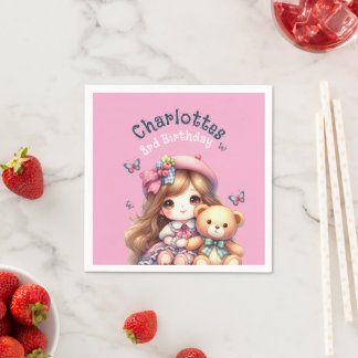Serviette En Papier Assiette en papier personnalisée pour fille d'anni