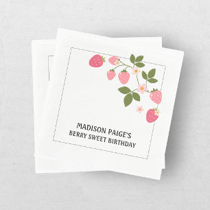 Serviette En Papier Assiette en papier rose fraise mignonne pour anniv