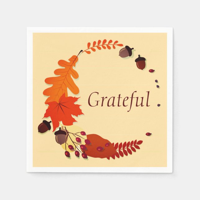 Serviette En Papier Assiettes en papier de Thanksgiving (Devant)