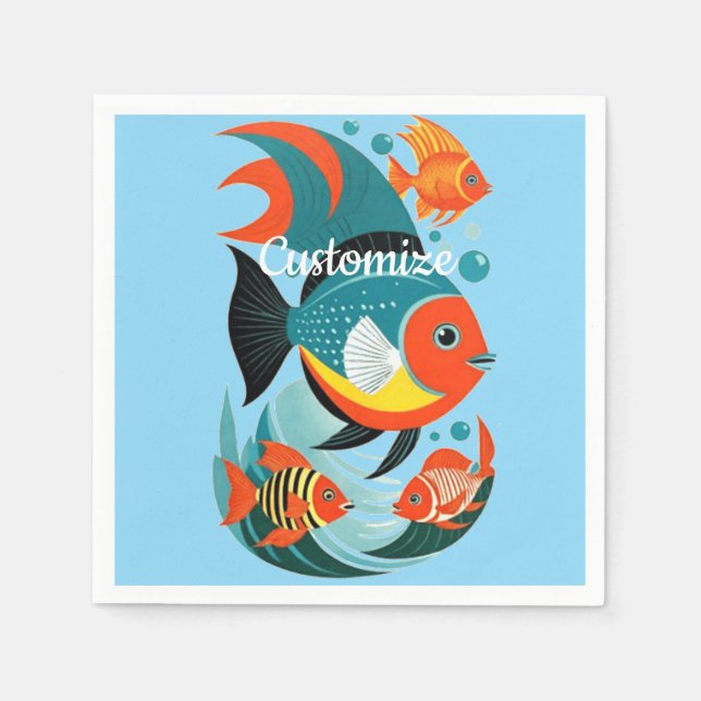 Serviette En Papier Assortiment de poisson tropical Thunder_Cove (Devant)