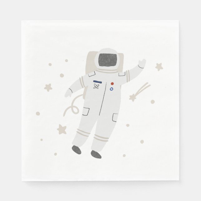 Serviette En Papier Astronaut & Stars Space Anniversaire (Devant)