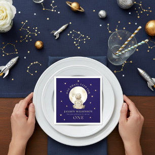 Serviette En Papier Astronaute Bébé Un Petit Pas premier Anniversaire