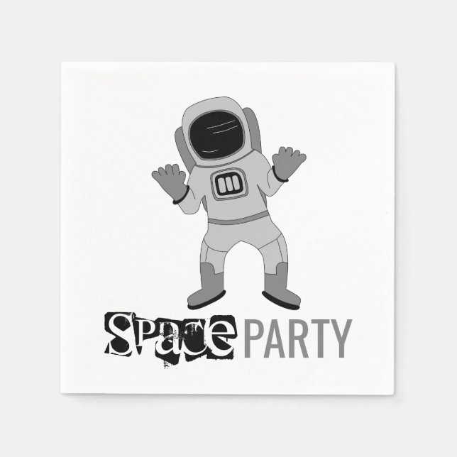 Serviette En Papier Astronaute de la Space Party, Anniversaire (Devant)