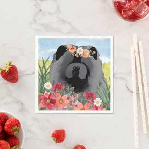 Serviette En Papier ATASH IN LIGHT Black - Chemises Blue Chow Dog