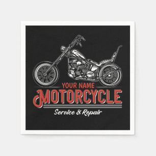 Serviette En Papier Atelier de réparation de motocyclette personnalisé