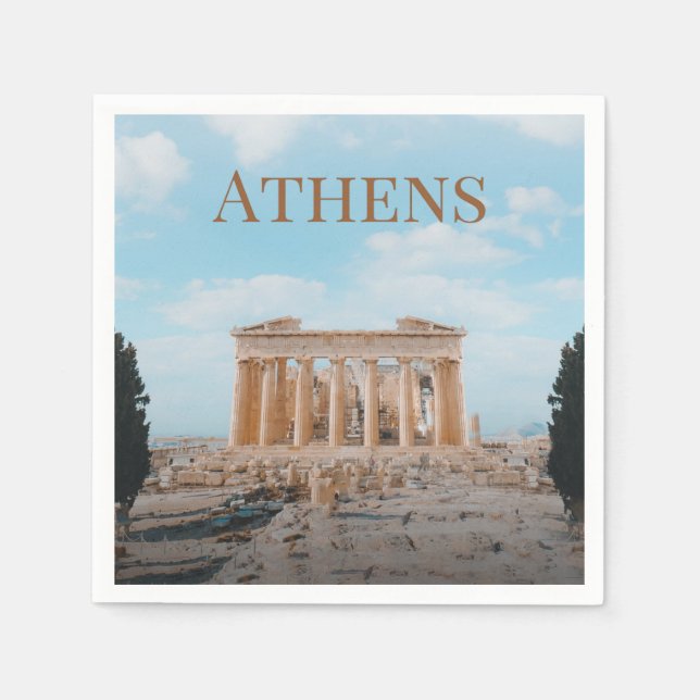 Serviette En Papier Athènes Grèce (Devant)