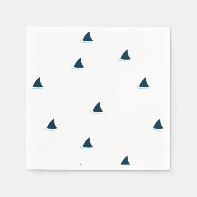 Serviette En Papier Attention aux requins ! serviettes (Devant)