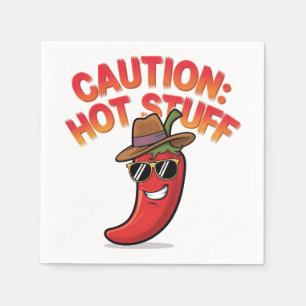 Serviette En Papier Attention : Conception de piment chaud - Piment Fu