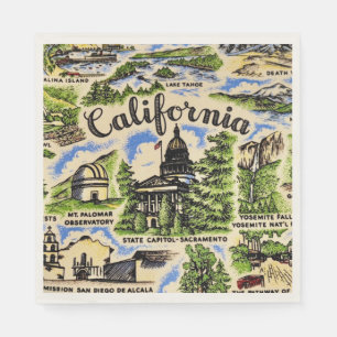 Serviette En Papier Attractions de Californie en papier