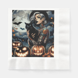 Serviette En Papier Attraper une chambre Sorcière à thème Halloween
