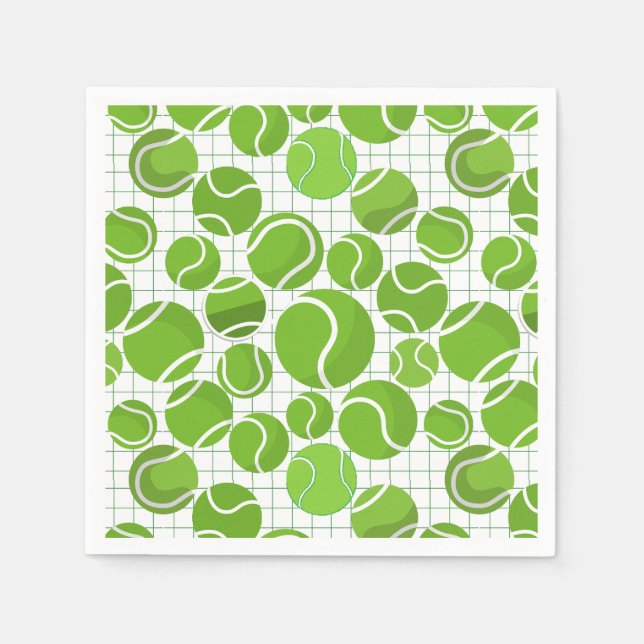 Serviette En Papier Attrapez le Motif de Tennis Balls (Devant)