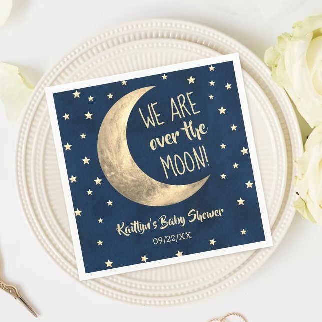 Serviette En Papier Au-Dessus De La Lune | BABY SHOWER (Créateur téléchargé)