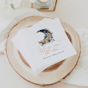Serviette En Papier Au-dessus de la lune baby shower de feuille d'or m