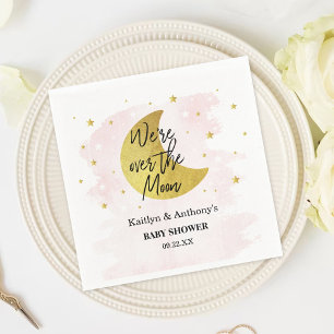 Serviette En Papier Au-Dessus De La Lune   Baby shower filles