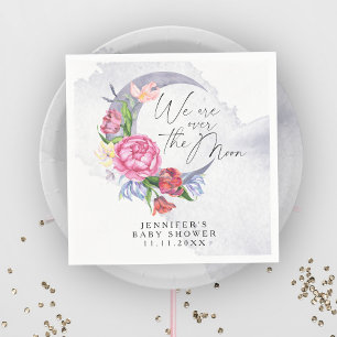 Serviette En Papier Au-dessus du baby shower des fleurs de lune