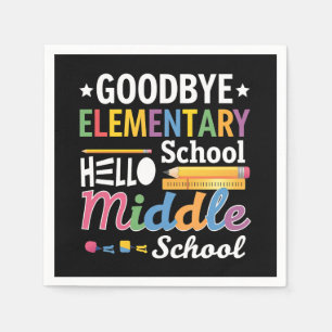 Serviette En Papier Au revoir école primaire Bonjour collège