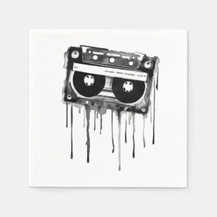Serviette En Papier audiocassette vintage