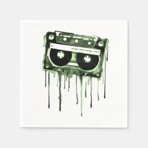 Serviette En Papier audiocassette vintage