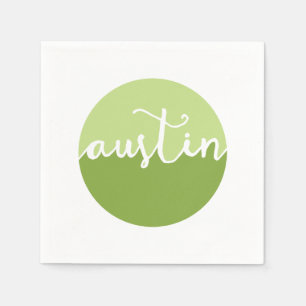 Serviette En Papier Austin, cercle vert du Texas Ombre
