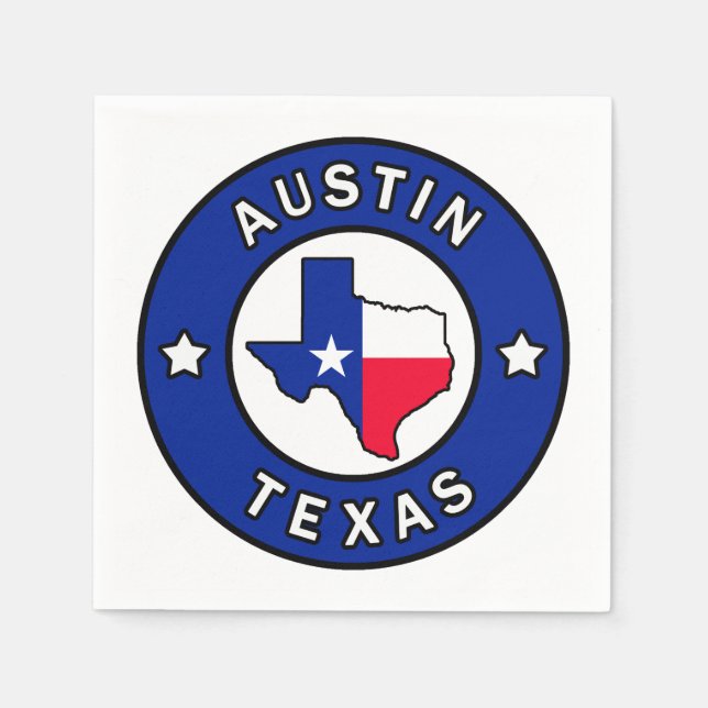 Serviette En Papier Austin Texas (Devant)