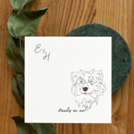 Serviette En Papier Australian Shepherd Chien Mariage Cocktail Serviet