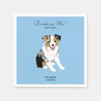 Serviette En Papier Australian Shepherd Mariage Cocktail serviettes