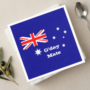 Serviette En Papier Australie, Salut l'ami, Drapeau australien / fête
