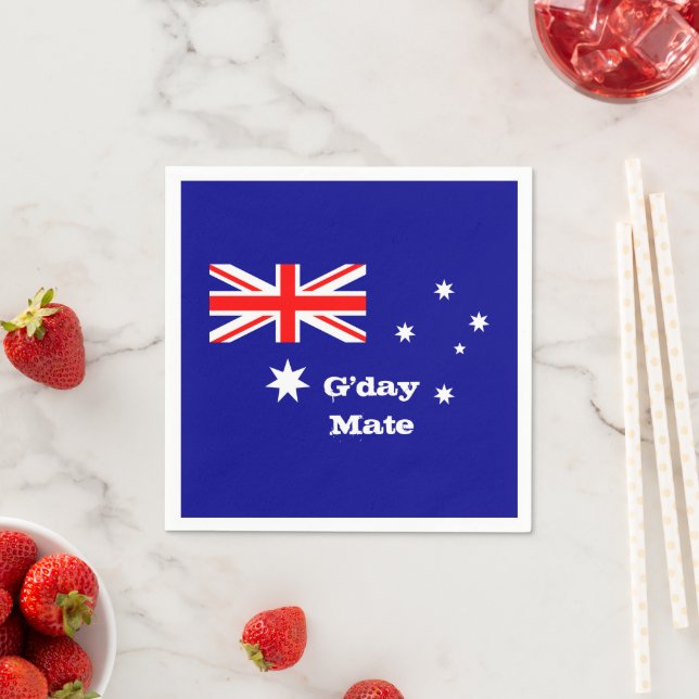 Serviette En Papier Australie, Salut mon pote & Drapeau Australien / f (En situation)