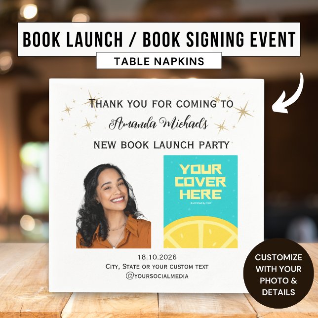 Serviette En Papier Auteur Écrivain Livre de lancement Accueil de la f (Créateur téléchargé)