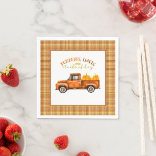 Serviette En Papier Automne Anniversaire Camion Napkin