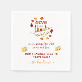 Serviette En Papier Automne Aquarelle Les Feuilles Remercient Monogram