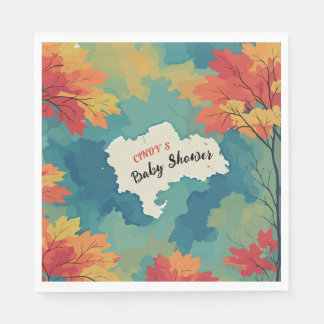 Serviette En Papier Automne automne aquarelle baby shower floral