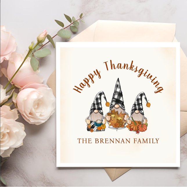 Serviette En Papier Automne Automne Gnomes Thanksgiving Dîner (Créateur téléchargé)