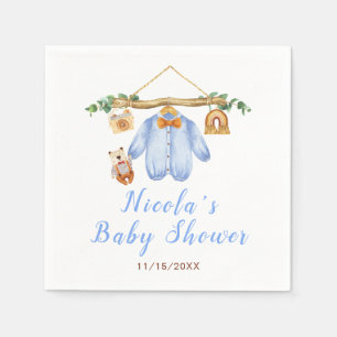 Serviette En Papier Automne Automne Vêtements Ligne Baby shower garçon