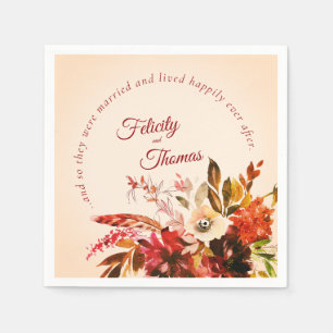 Serviette En Papier Automne Botanique Blush Heureux Jamais Après Maria