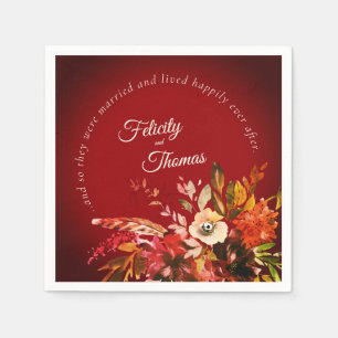 Serviette En Papier Automne Botanique Russet Heureux Jamais Après Mari