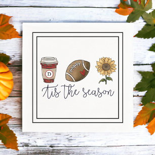 Serviette En Papier Automne C'est la saison initiale Café Football Flo