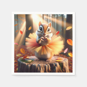 Serviette En Papier Automne Chipmunk Porter un Tutu