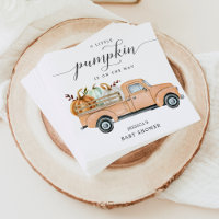 Automne Citrouille Camion Baby shower Napkin Cockt
